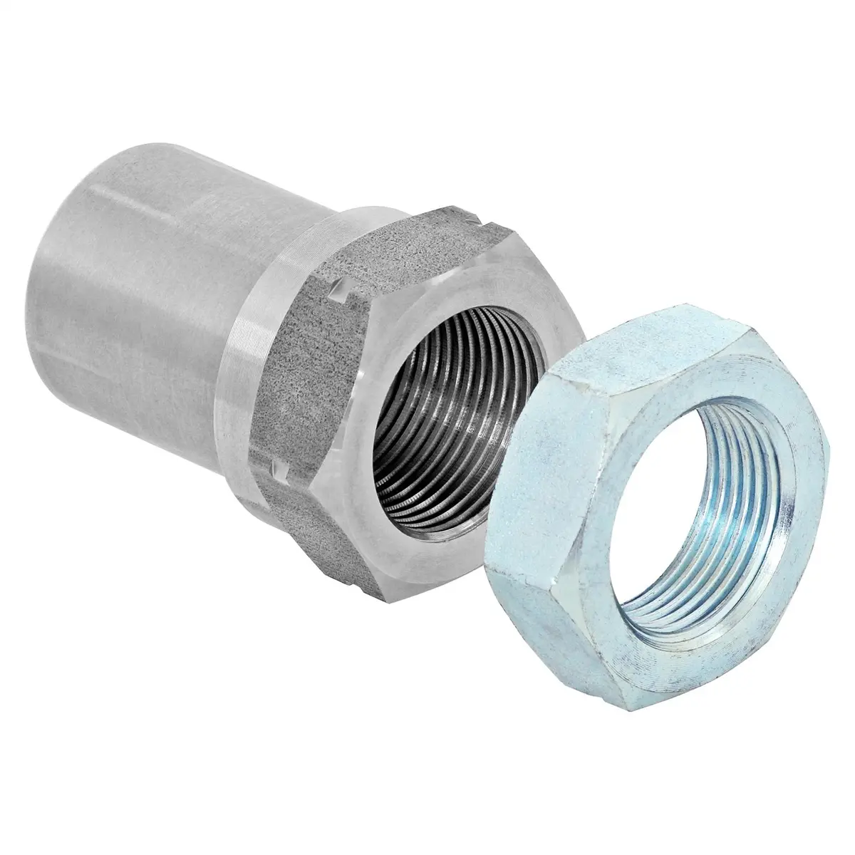 Rockjock 4X4 Ce-9114Bl Threaded Bung; Hex; 1 1/4 In.-12 Lh Thread; W/Jam Nut; Set; 1
