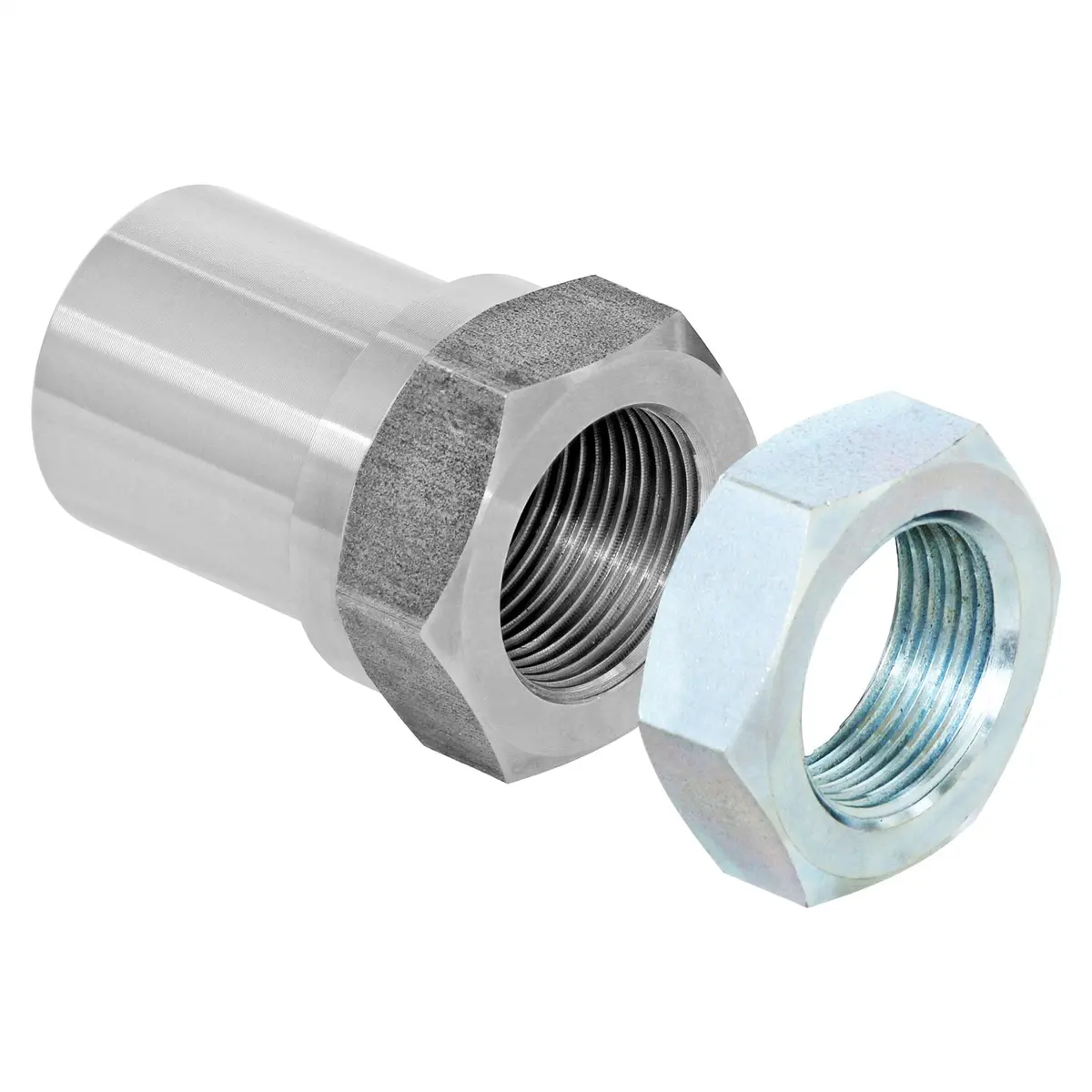 Rockjock 4X4 Ce-9114B Threaded Bung; Hex; 1 1/4 In.-12 Rh Thread; W/Jam Nut; Set; 1