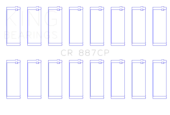 King Engine Bearings Cr 887Cp Connecting Rod Bearing Set For Ford (Usa) Eng 445 T/D; Trimetal 1