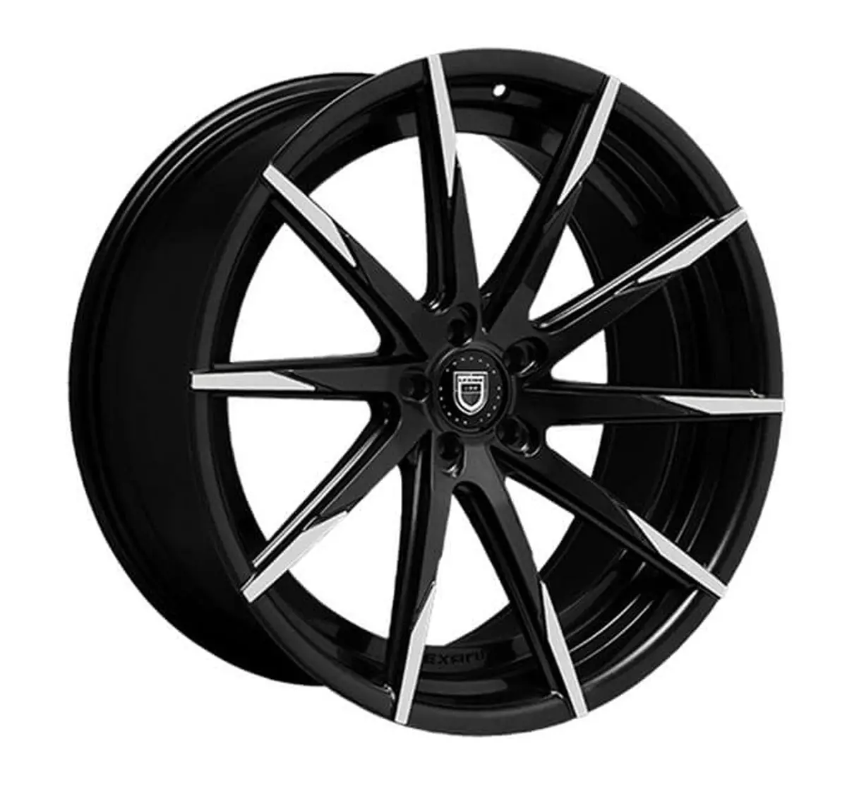 Lexani Css-15 Tesla Model 3 20" Front And Rear Wheel And Tire Package - Black W/Machined Tips 1
