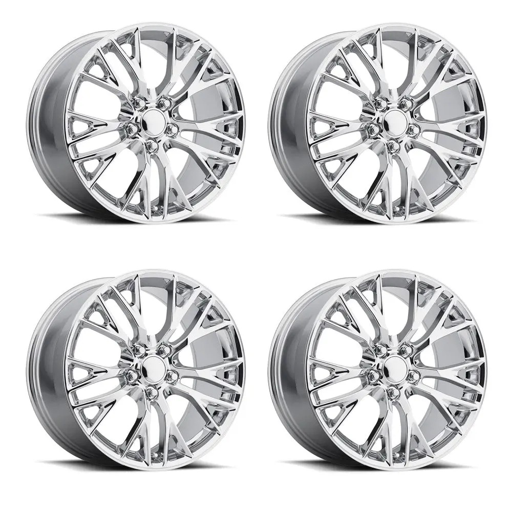 Factory Reproductions Fr22 C7 Z06 Corvette 19" Front 20" Rear Wheel And Tire Package - Chrome 2