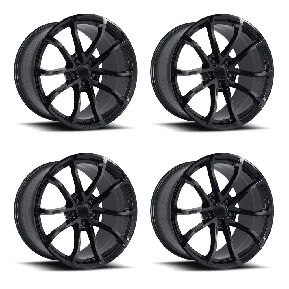 Factory Reproductions Fr25f C7 Z06 Corvette 19" Front 20" Rear Wheel And Tire Package - Gloss Black 2
