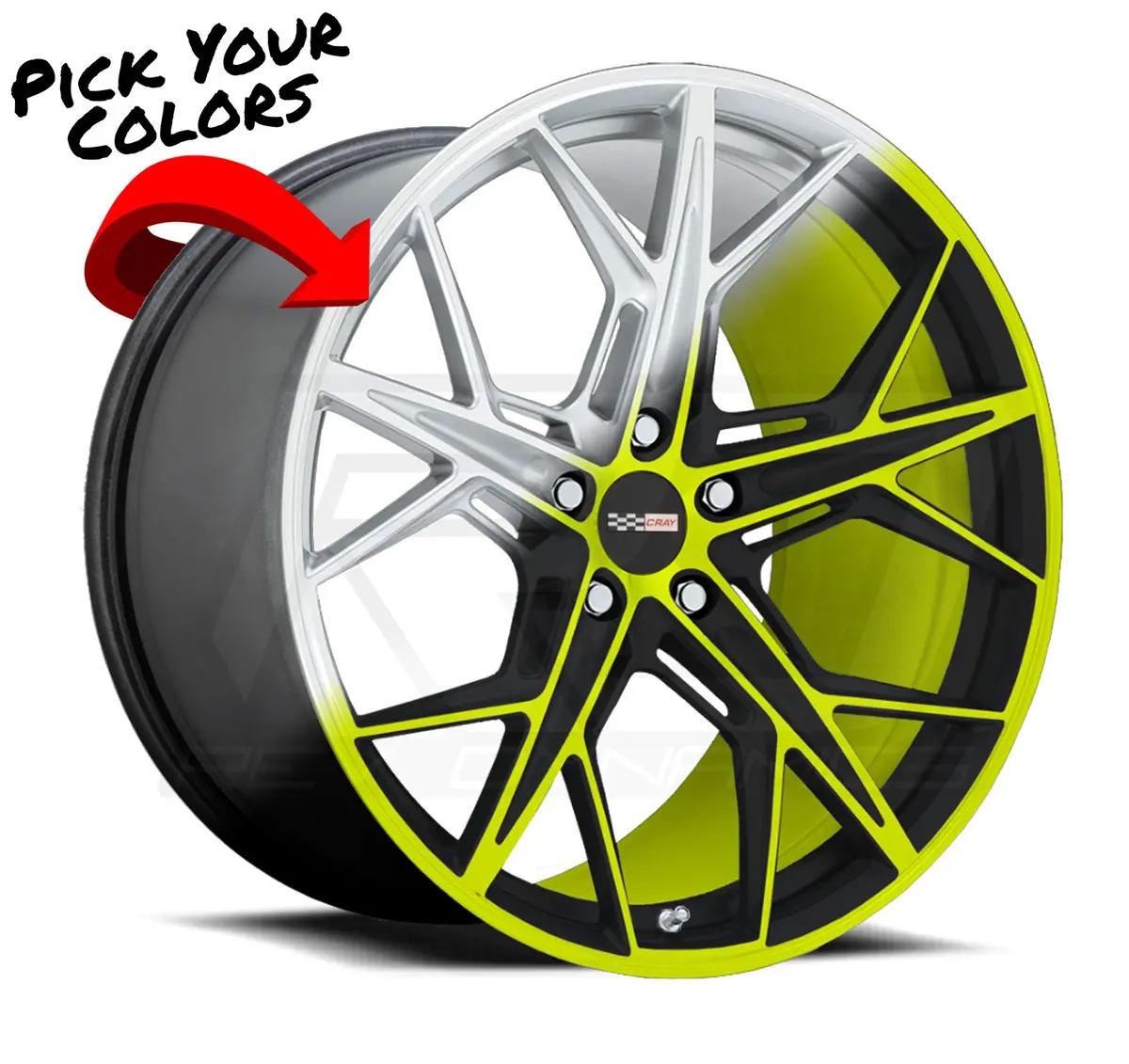 Cray Hammerhead C8 Corvette 19X9" Front 20X11.5" Rear Wheel And Tire Package 1