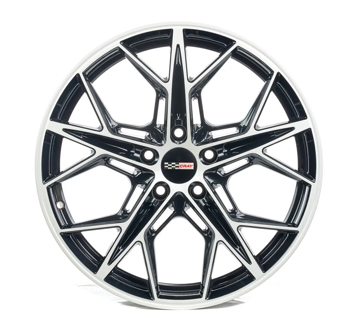 Cray Hammerhead C8 Corvette 19" Front 20" Rear Wheel And Tire Package - White And Black 2