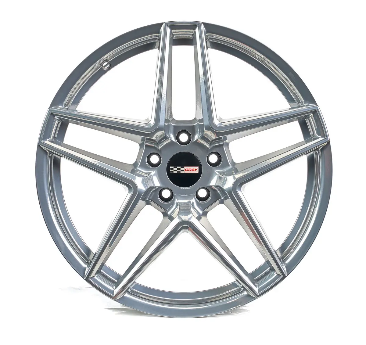 Cray Panthera C8 Corvette 19X9" Front 20X11.5" Rear Wheel And Tire Package - Ghost Chrome 2