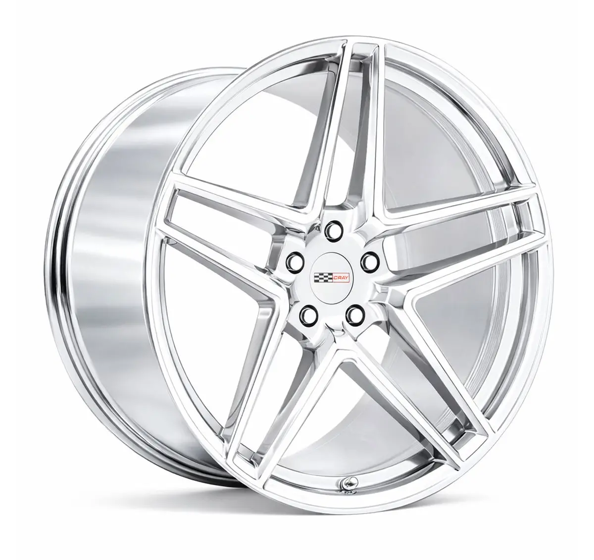 Cray Panthera C8 Corvette 19X9" Front 20X11.5" Rear Wheel And Tire Package - Chrome 1