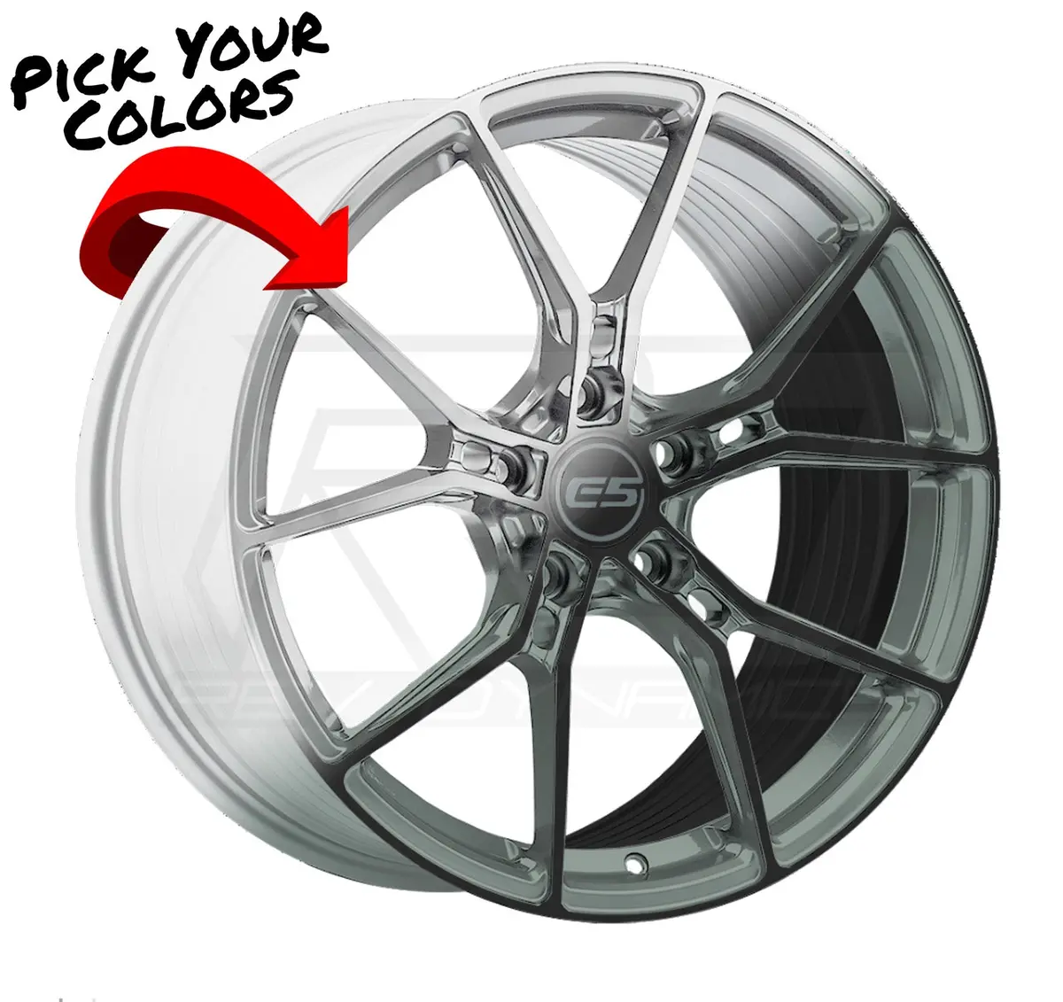 E5 Daytona C8 Corvette 20X9" Front 21X12" Rear Wheel And Tire Package 1