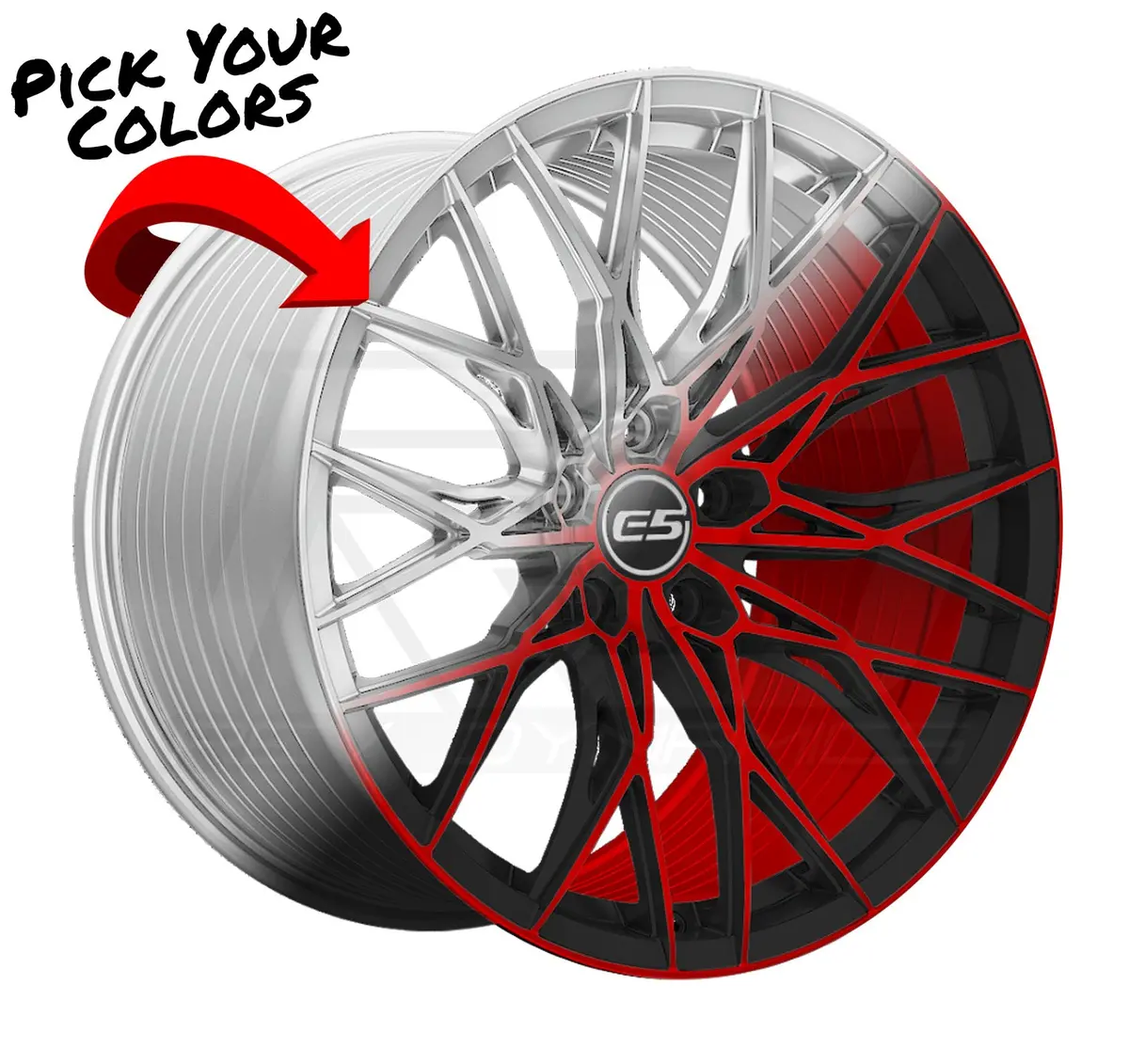 E5 Sebring C7 Z06 Corvette 19" Front 20" Rear Wheel And Tire Package 1