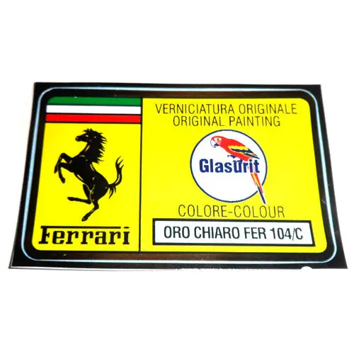 Paint Code Sticker Oro Chiaro Fer 104/C Fer02045 1