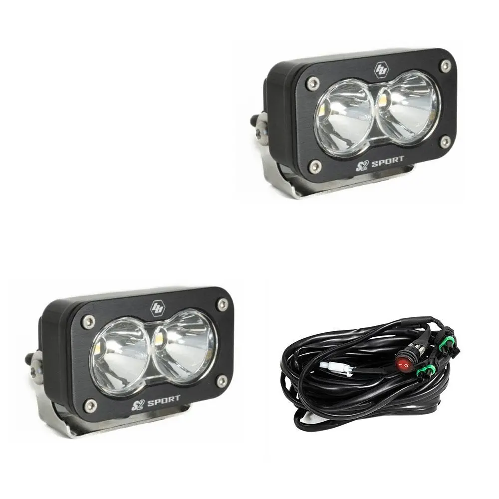 Baja Designs 547801 S2 Sport Black Led Light Pod Pair (Spot; Clear) 1