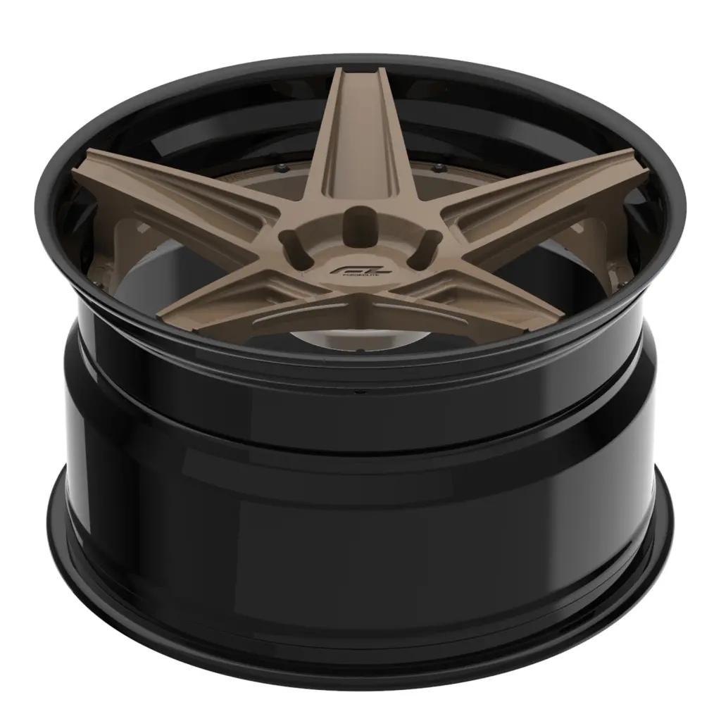 Forgedlite Rs3 3Pc C8 Corvette 20X9" Front 21X12" Rear Wheel And Tire Package - Bronze W/ Black Lip 2