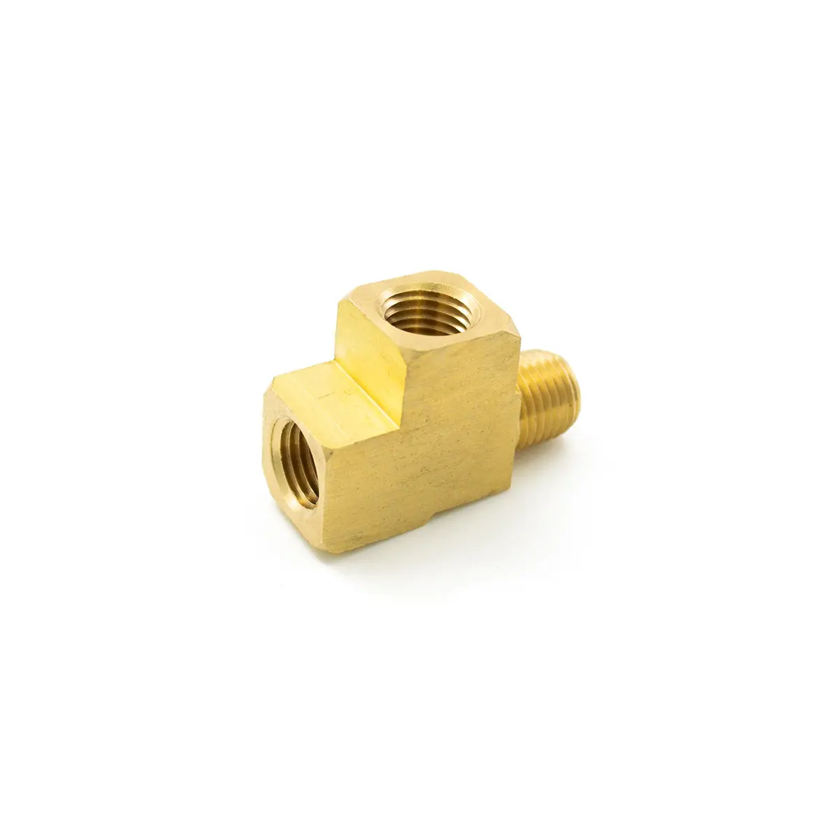 1/4" Npt Brass Run Tee Fitting 1