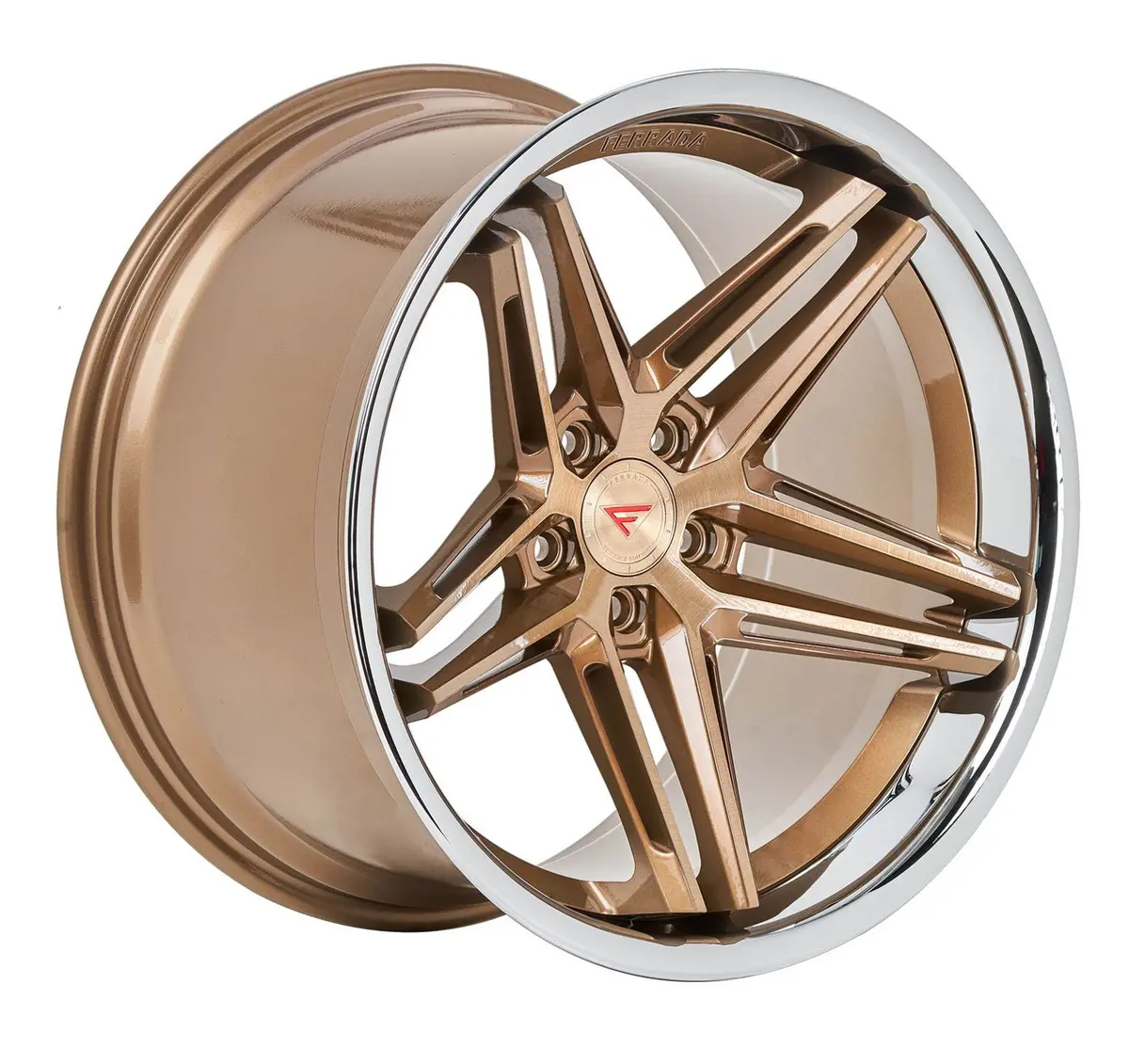 Ferrada Cm1 Tesla Model 3 20" Front And Rear Wheel And Tire Package - Brushed Cobre 1