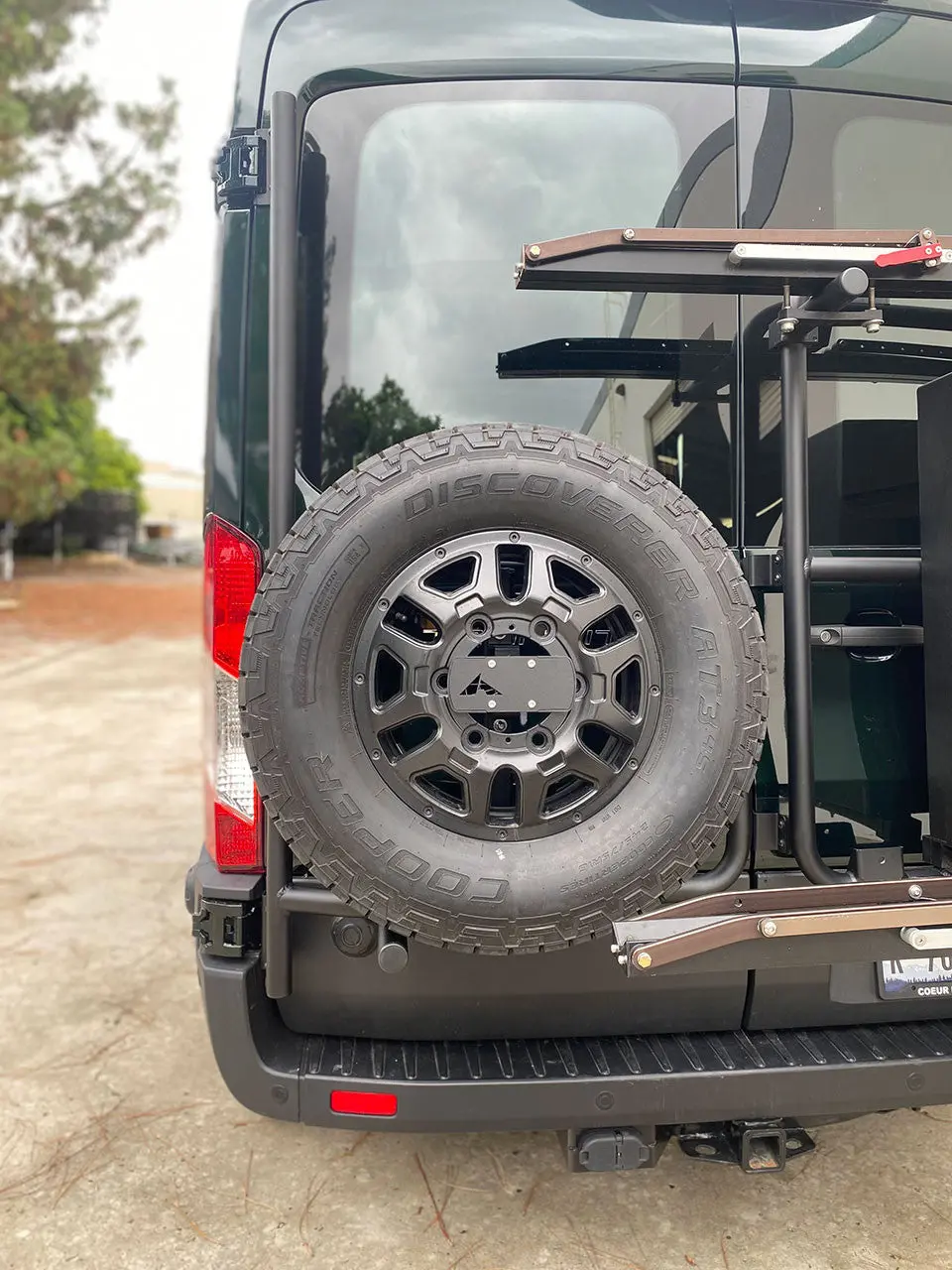 Aluminess Ford Transit Rear Door Tire/Box Carrier (2015+) 1