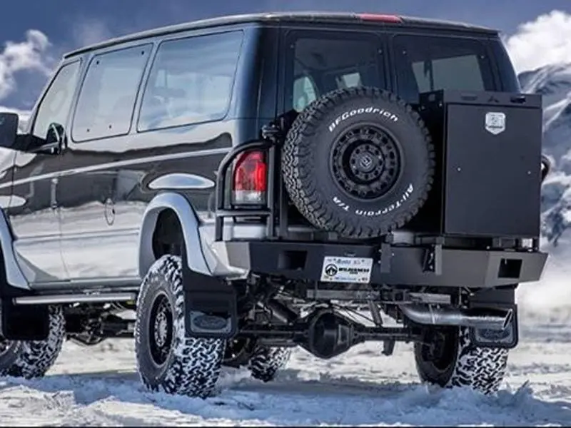 Aluminess 1992-2014 Ford E-Series Rear Swing-Arm Bumper 1
