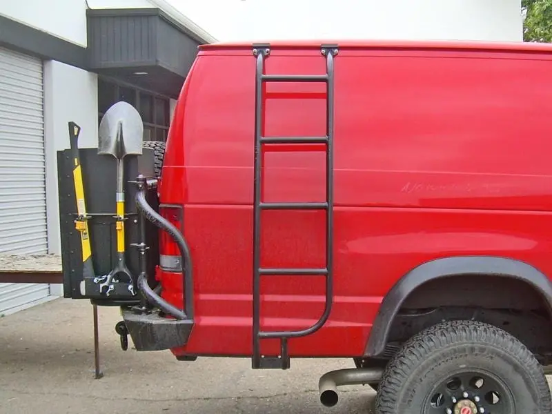 Aluminess 1992-2014 Ford E-Series Van Side Ladder 1