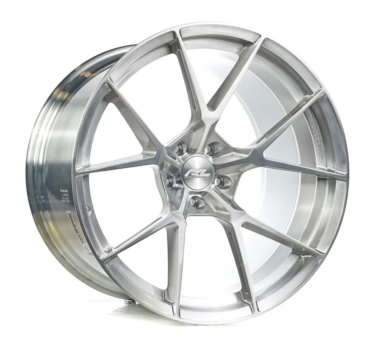 Forgedlite Mc5 C8 Corvette 19" Front 20" Rear Wheel And Tire Package - Brushed Clear 1