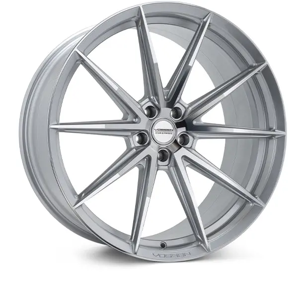 Vossen Hfx-2 Tesla Model 3 20" Front And Rear Wheel And Tire Package - Silver Polished 1