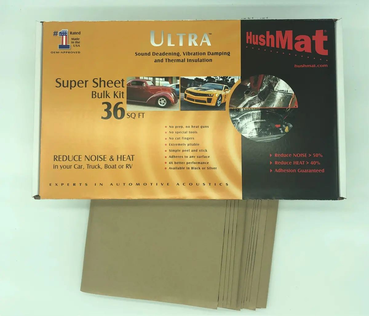 Hushmat 10801 Super Bulk Kit Has 9 Silver Sheets Of 18X32 In Ultra. Total 36 Sqft. 1