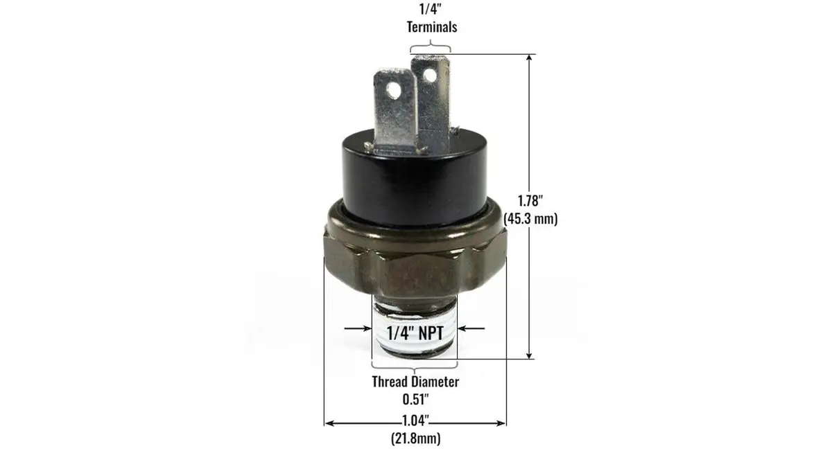 Hornblasters 1/4" Npt Bottle Cap Pressure Switch 5