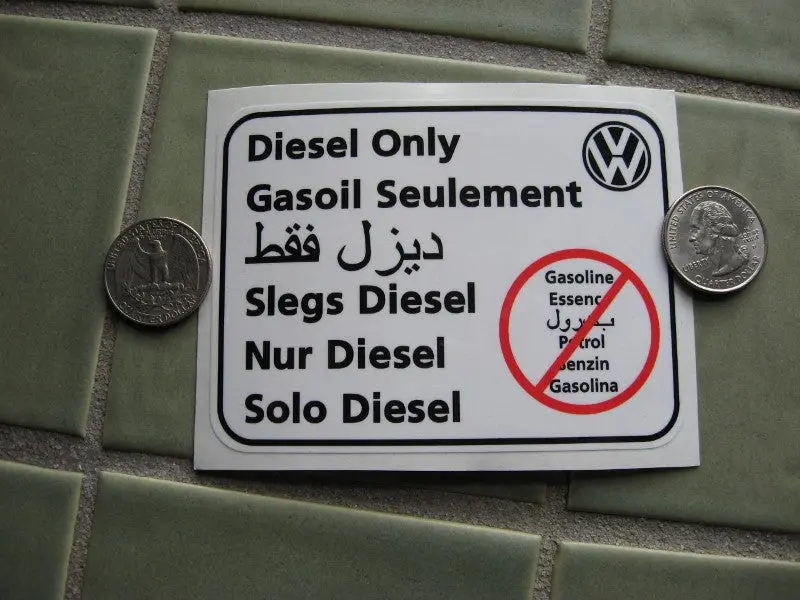 Diesel  Only Sticker - Volkswagen 1