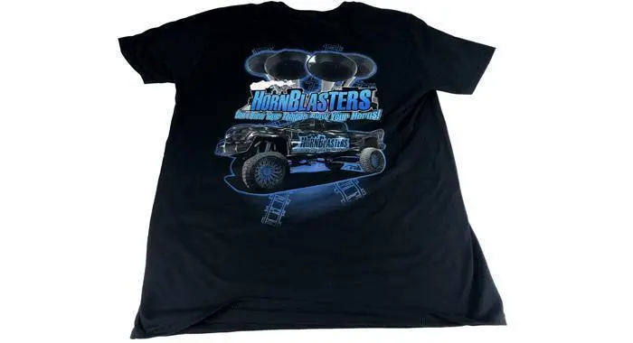 Black Hornblasters Truck T-Shirt 2