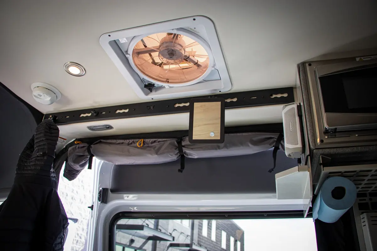 Canyon Adventure Vans L-Track Pro For Overhead Sliding Door For Storyteller Overland Mode 1