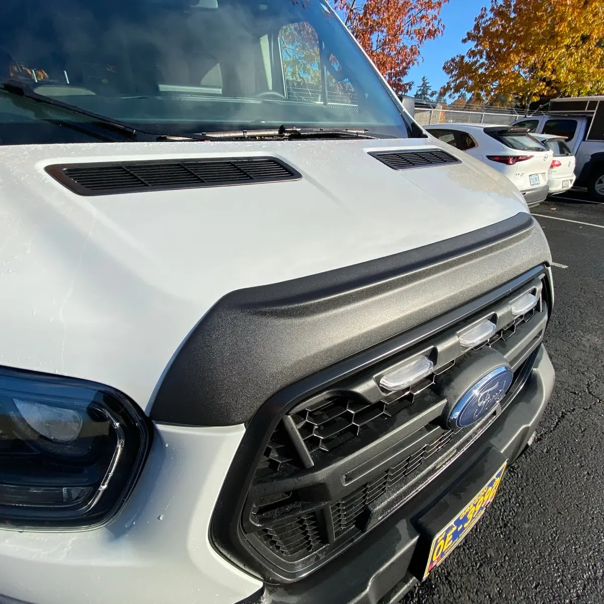 Aero Hood Spoiler For Ford Transit 2021+ – Paint Protection And Debris Deflection 1