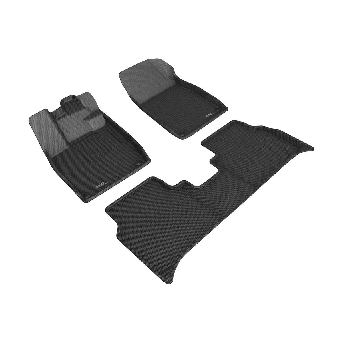 3D Maxpider L1ad07901509 Kagu Floor Mat; Black; 3 Pc.; 2 Pc. Front Row; 1 Pc. 2Nd Row; 1