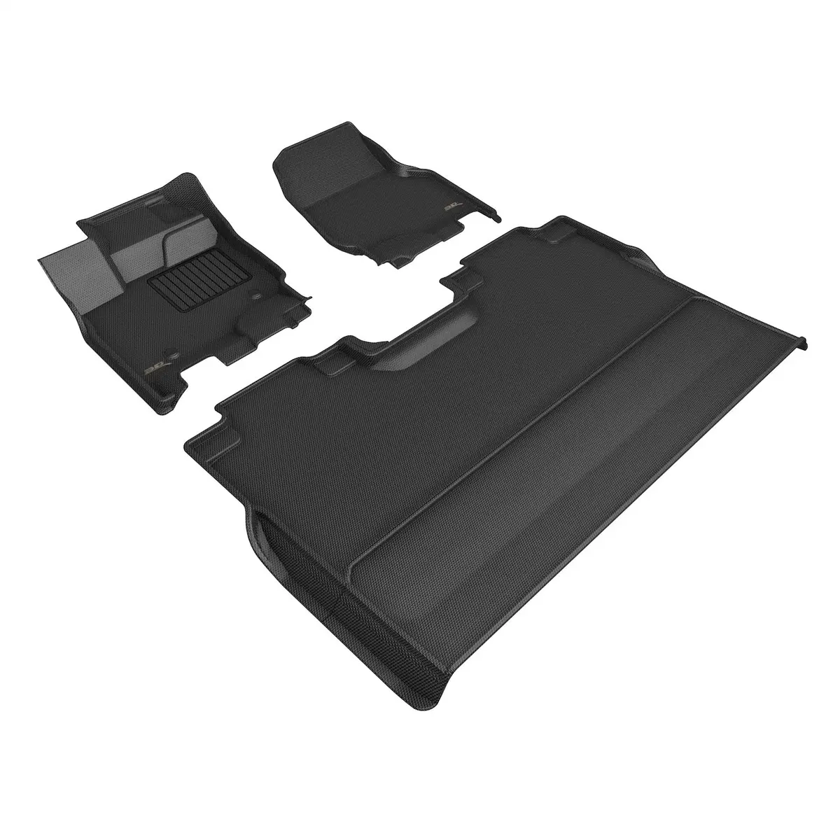 3D Maxpider L1fr16301509 Kagu Floor Mat; Black; 3 Pc.; 2 Pc. Front Row; 1 Pc. 2Nd Row; 1