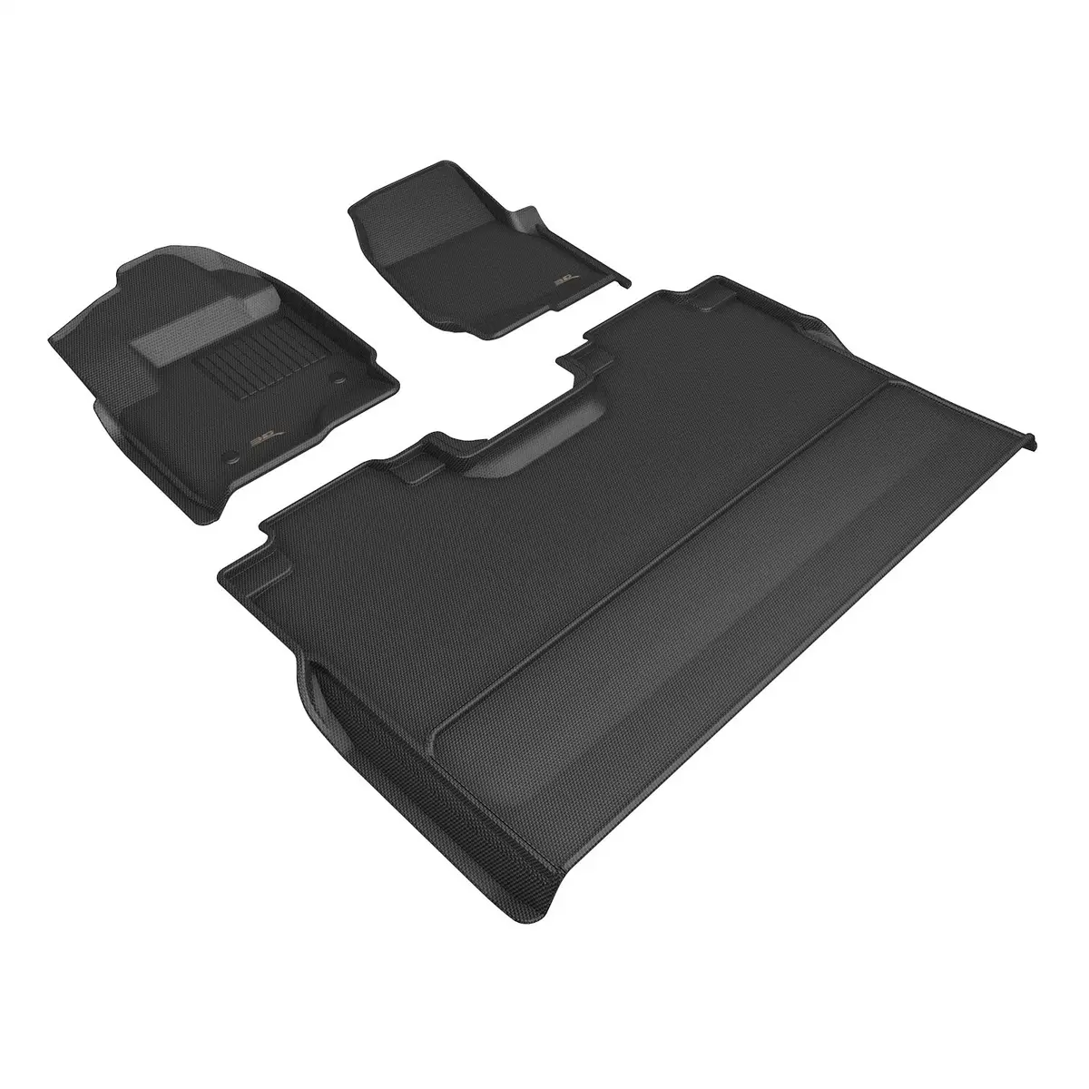 3D Maxpider L1fr16601509 Kagu Floor Mat; Black; 3 Pc.; 2 Pc. Front Row; 1 Pc. 2Nd Row; 1