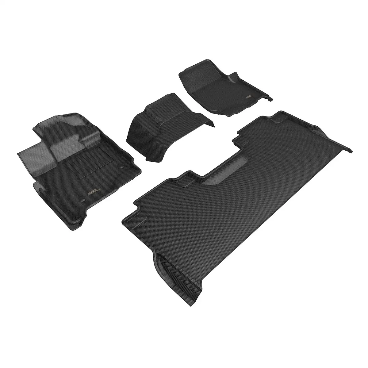 3D Maxpider L1fr17001509 Kagu Floor Mat; Black; 4 Pc.; 2 Pc. Front Row; 2 Pc. 2Nd Row; 1