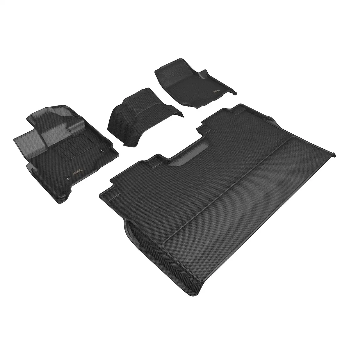 3D Maxpider L1fr17201509 Kagu Floor Mat; Black; 4 Pc.; 2 Pc. Front Row; 2 Pc. 2Nd Row; 1