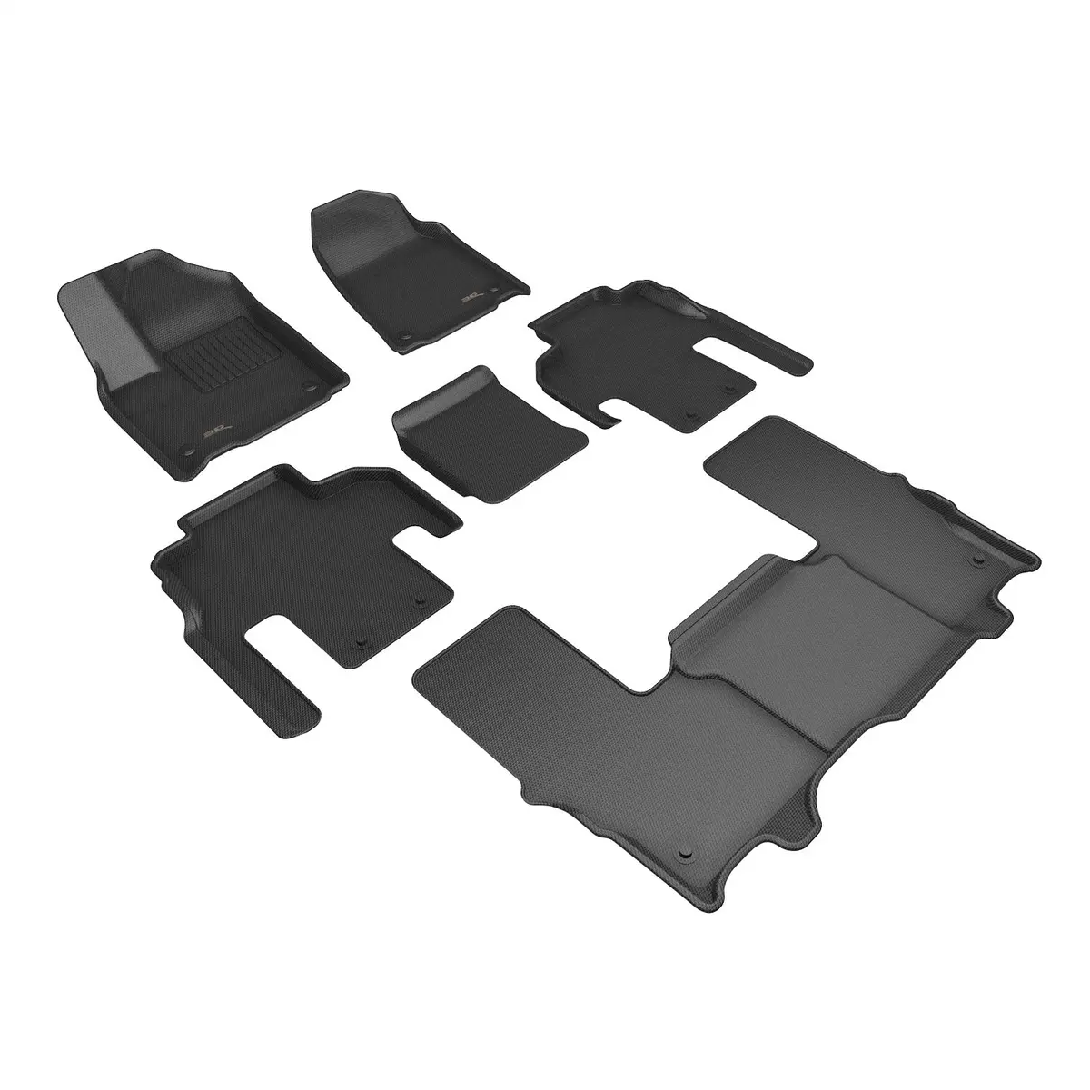 3D Maxpider L1jp03401509 Kagu Floor Mat; Black; 6 Pc.; 2 Pc. Front Row; 3 Pc. 2Nd Row; 1 Pc. 3Rd Row; 1