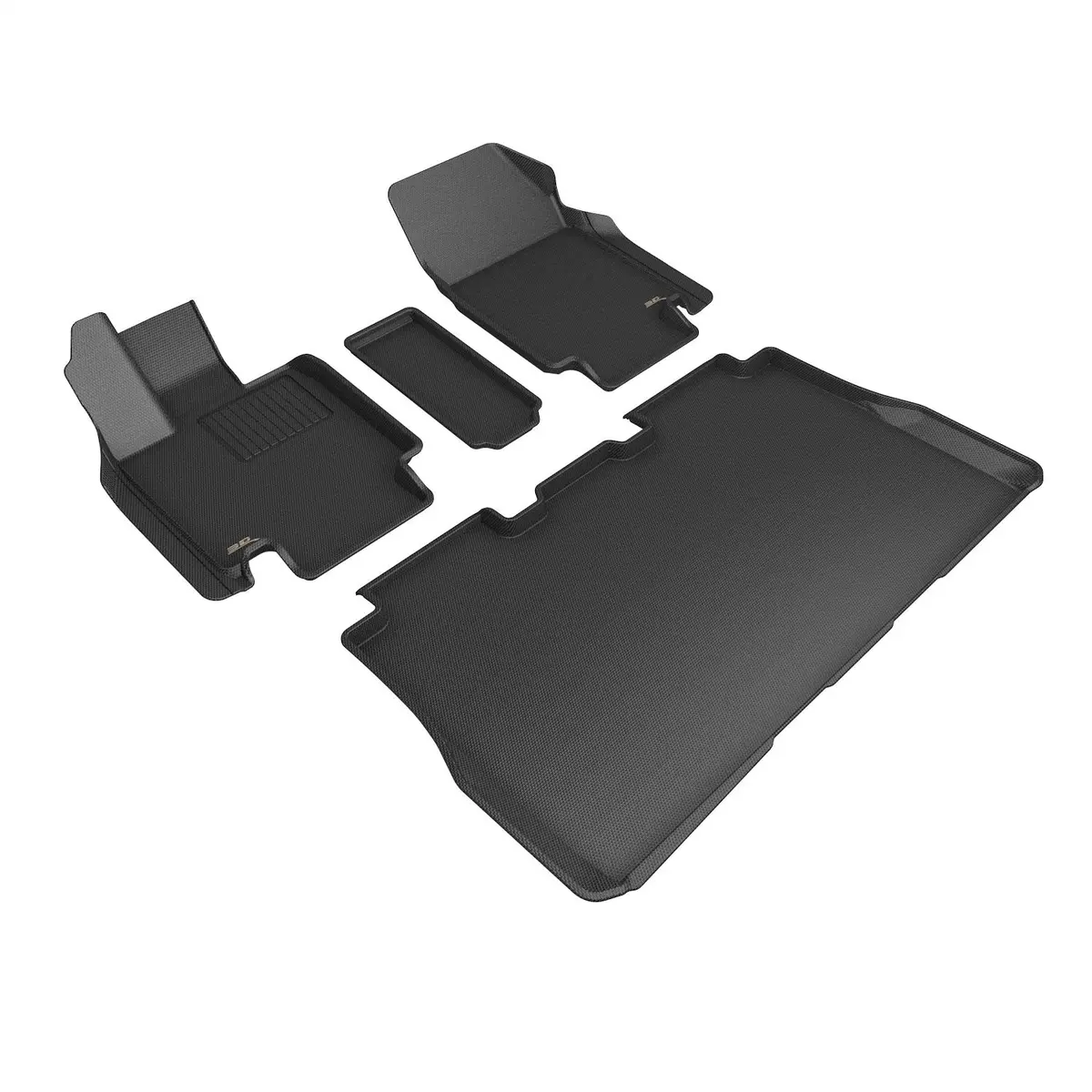 3D Maxpider L1tl05001509 Kagu Floor Mat; Black; 4 Pc.; 2 Pc. Front Row; 2 Pc. 2Nd Row; 1