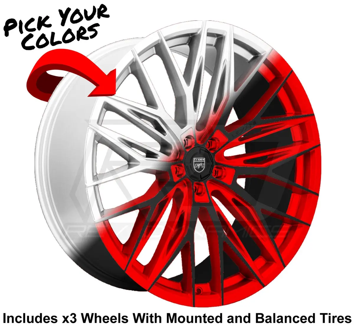 Lexani Aries Slingshot 20" Front 22" Rear Wheel And Tire Package 1