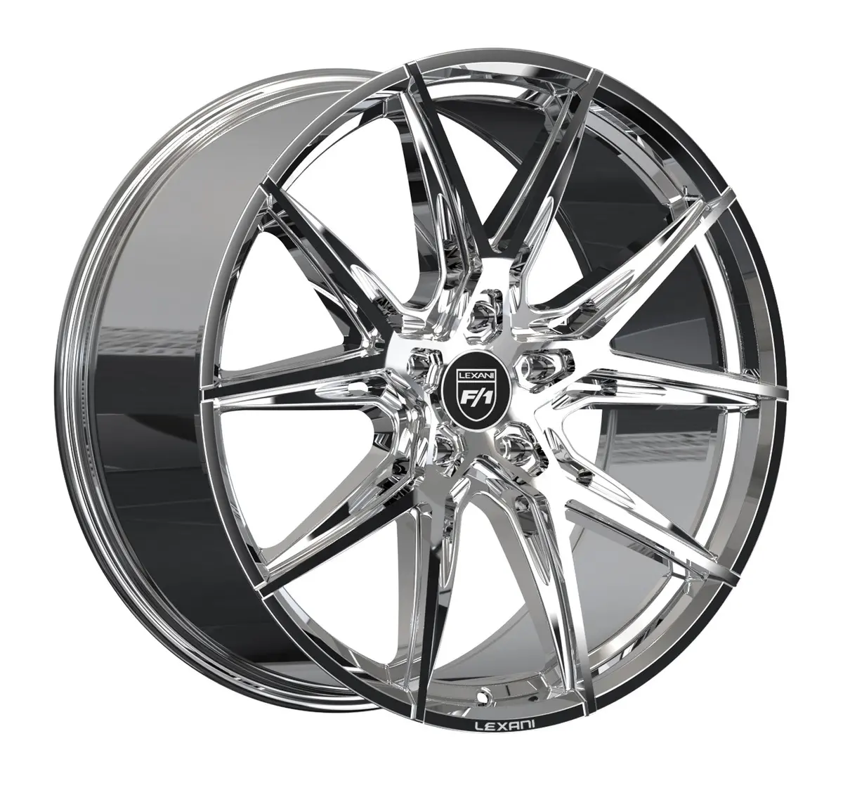 Lexani Hyper C8 Corvette 20X9" Front 22X10.5" Rear Wheel And Tire Package - Chrome 1