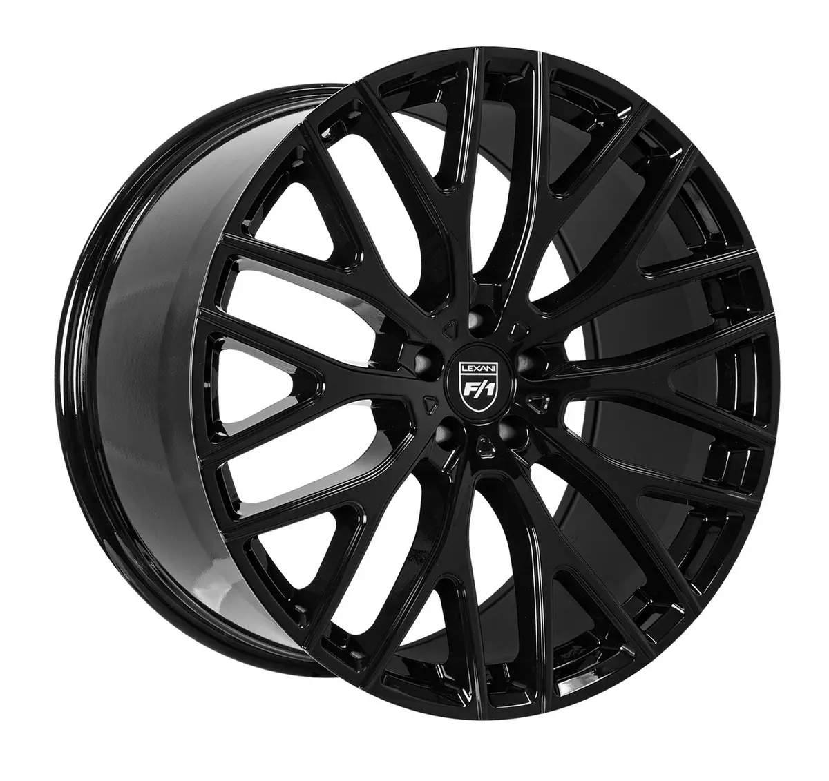 Lexani Valor C8 Corvette 20X9" Front 22X10.5" Rear Wheel And Tire Package - Gloss Black 1