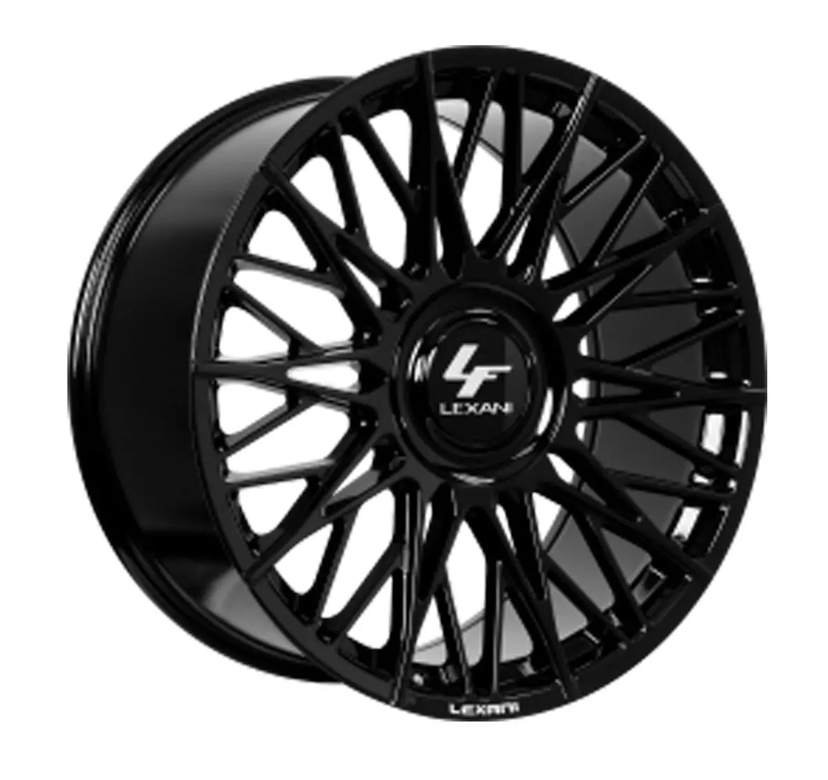 Lexani Newport-Xl Tesla Model 3 20" Front And Rear Wheel And Tire Package - Gloss Black 1