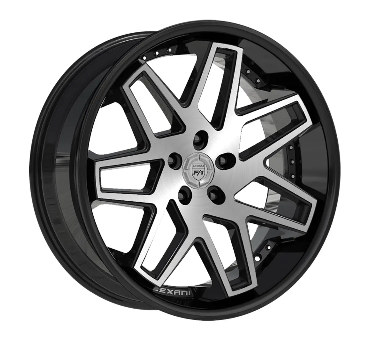 Lexani Nova Tesla Model 3 20" Front And Rear Wheel And Tire Package - Black W/Machined Face 1