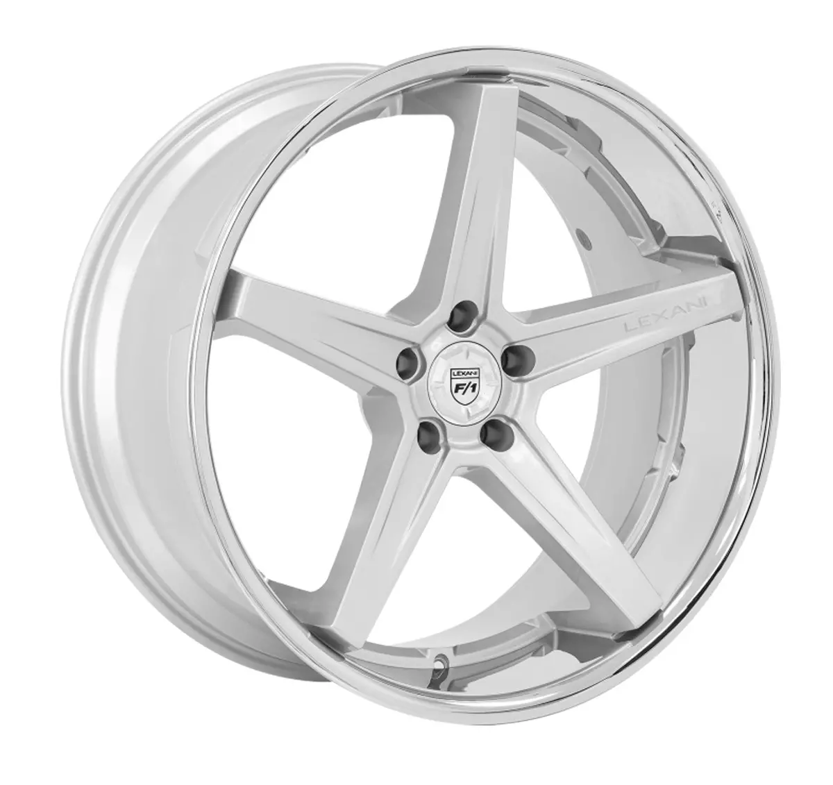 Lexani Savage Tesla Model 3 20" Front And Rear Wheel And Tire Package - Silver 1