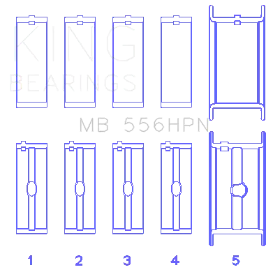 King Engine Bearings Mb 556Hpn Main Bearing Set For Chevrolet 396-502 Gen Iv, V, Vi ; Alecular (Racing Line) 1