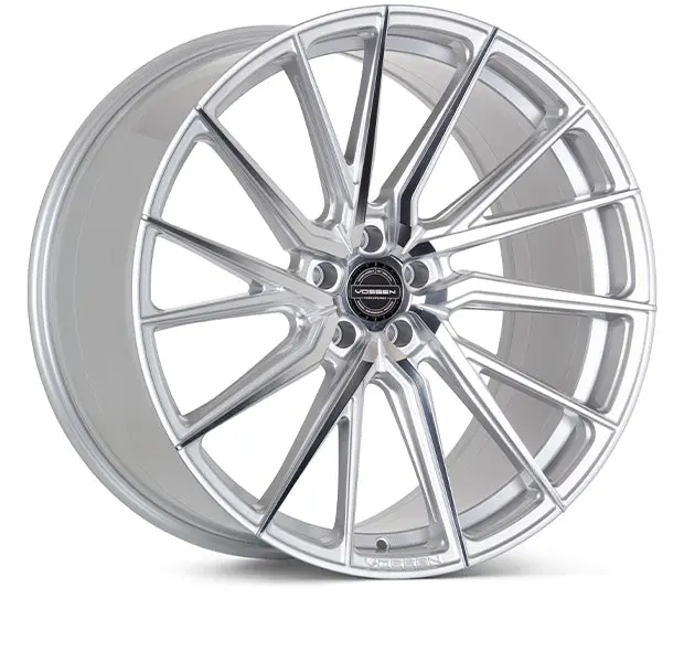 Vossen Hf-4T Tesla Model 3 20" Front And Rear Wheel And Tire Package - Silver Polished 1