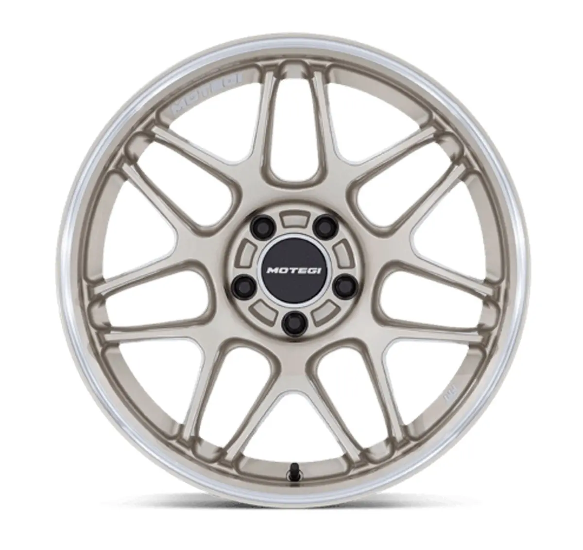 Motegi Tsubaki Tesla Model 3 18" Front And Rear Wheel And Tire Package - Gold W/Machined Lip 3