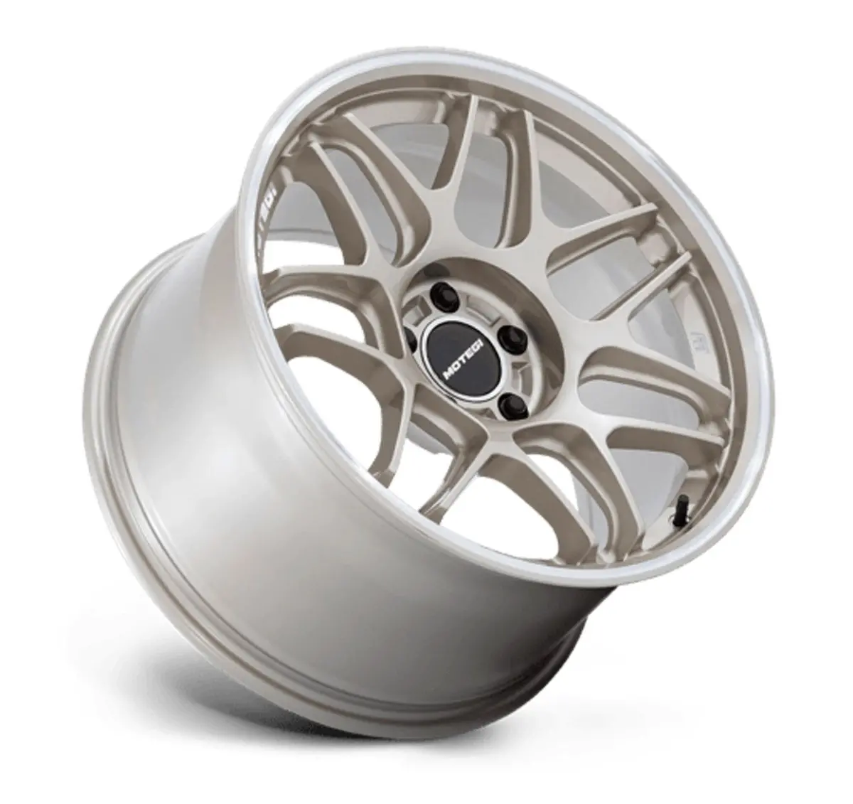 Motegi Tsubaki Tesla Model 3 18" Front And Rear Wheel And Tire Package - Gold W/Machined Lip 2