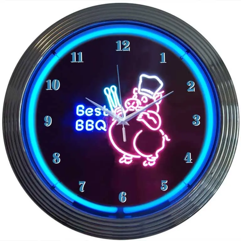 Neonetics 8Bbqpi Neon Clock Bbq Pig 1