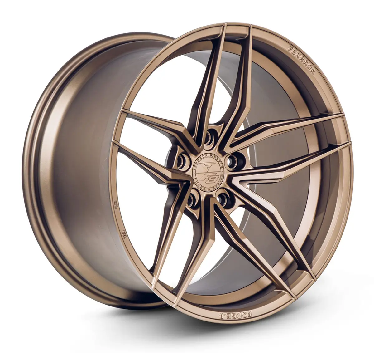 Ferrada Fr5 Tesla Model 3 20" Front And Rear Wheel And Tire Package - Matte Bronze 1