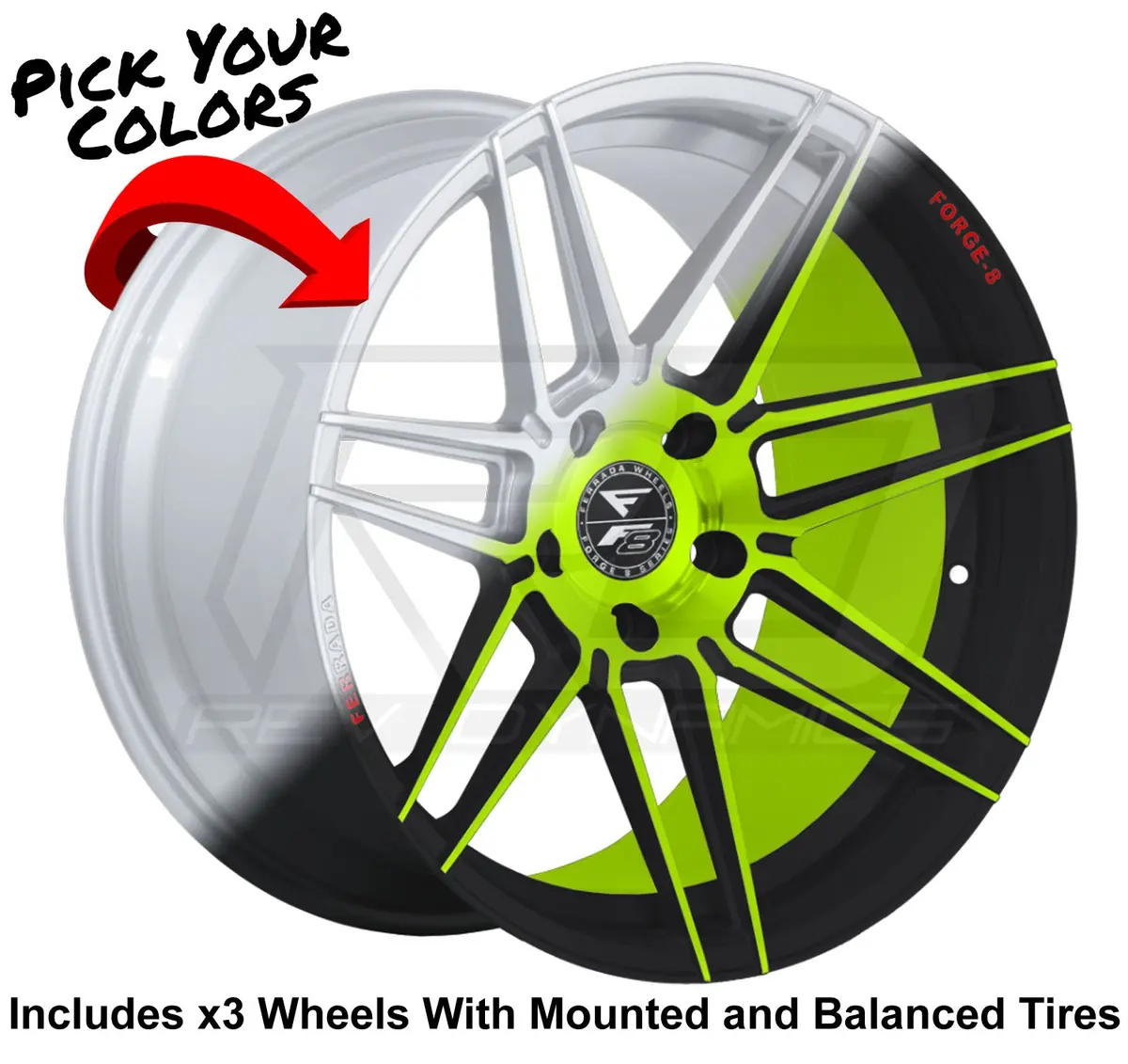 Ferrada F8-Fr6 Forged Slingshot 20" Wheel And Tire Package 1
