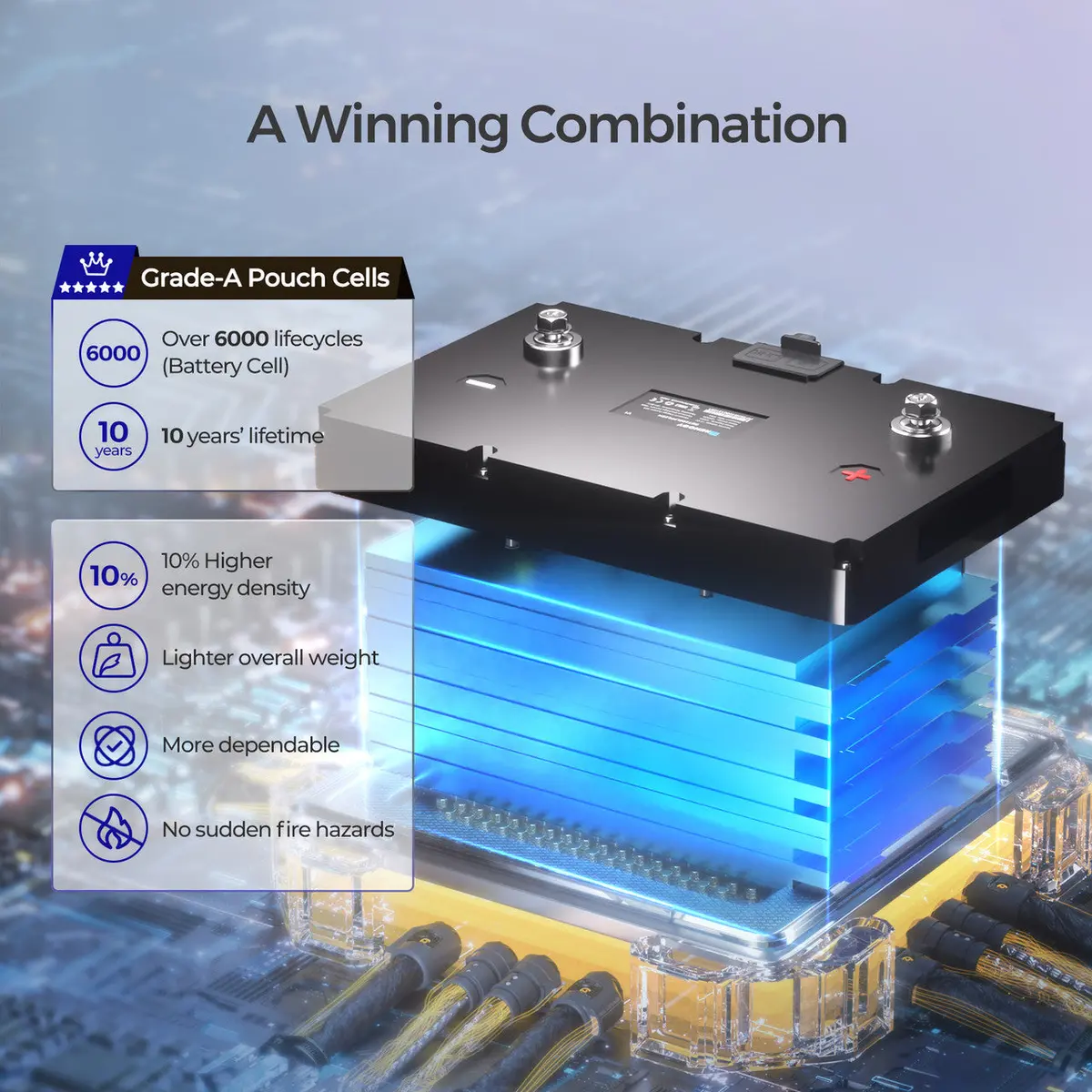 Renogy 12V 100Ah Smart Lithium Iron Phosphate Battery 4