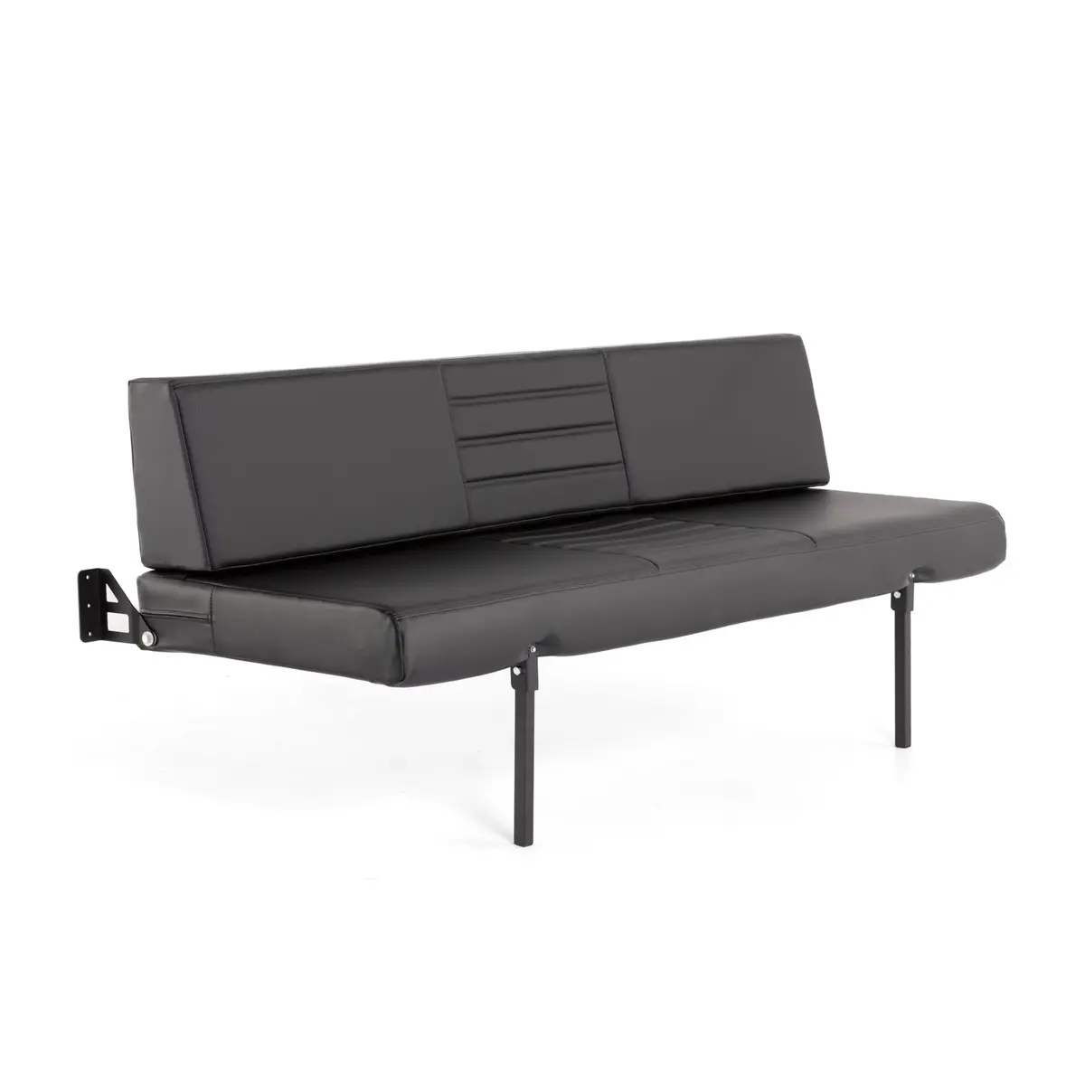 Rb Components 76" Retro Sofa Sleeper - Black Carbon Fiber Vinyl 1